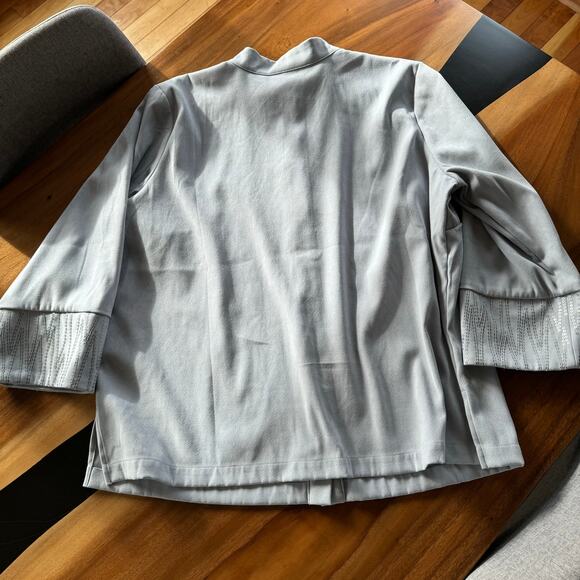 Bob Macke Wearable Art Blazer Sequin Gray Moleskin Jacket Vintage - Picture 10 of 10